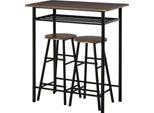 Fortuna Lai Set Da Bar 3 Pezzi Tavolo Da Pranzo Con 2 Sgabelli Da Bar Set Da Pranzo Tavolo Da Cucina E Sedie Tavolo Alto E Sgabelli Da Bar Con Ripiano Portaoggetti In Metallo 80 X 50 X 90 Cm Nero
