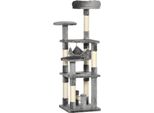 Fortuna Lai Tiragraffi Per Gatti Torre Giochi Per Gatti Tiragraffi Per Gatti Amaca Grigio L40 X P40 X H132 Cm