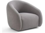 Elegante Poltrona Lounge Grigia Per Soggiorno Imbottita A Un Posto Con Struttura In Legno