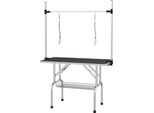 Fortuna Lai Tavolo Da Toelettatura Tavolo Per La Cura Degli Animali Regolabile In Altezza E Pieghevole Con Cestello Inferiore Per Cani 107X60X170 Cm In Nero
