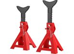 Fortuna Lai Cavalletto Da Officina 3 Tonnellate Di Carico 2 Pezzi Cavalletto Di Sostegno Con Perno Di Sicurezza Regolabile In Altezza Su 10 Livelli Da 290 Mm A 410 Mm Cavalletti Da Officina Martinetto Per Auto Supporto Per Officina Garage Rosso