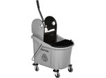 Carrello Per Pulizie Fortuna Lai Da 36 Litri Con Dispositivo Di Strizzatura, Carrello Per Pulizie Grigio 54 X 41 X 91,5 Cm Per Una Pulizia Efficiente