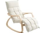 Fortuna Lai Sedia A Dondolo Poltrona A Dondolo Con Schienale, Poggiapiedi, Poltrona, Poltrona Relax Con Effetto Lino, Poltrona A Dondolo, Poltrona Da Lettura Per Soggiorno, Camera Da Letto, Balcone Bianco Crema
