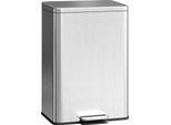 Fortuna Lai Cestino Della Spazzatura 20 L Con Coperchio Softclose, Pedale, Sacchetto Interno Rimovibile Argento, 34,2 X 30,6 X 44,2 Cm