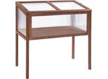 Fortuna Lai Aiuola Rialzata Cassetta Per Semenzai 90 X 50 X 93 Cm Per Giardino, Balcone, Terrazza, Aiuola Per Erbe Aromatiche In Legno Di Abete E Pannello In Pc Marrone