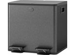 Fortuna Lai 2 X 15 L Doppio Cestino Dei Rifiuti, Apertura A Pedale, Facile Da Pulire, Acciaio Inossidabile, Plastica, Nero