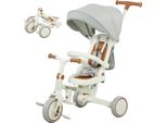 Triciclo Per Bambini Fortuna Lai, Passeggino Trasformabile, Design 5 In 1, Maniglione Rimovibile, Regolabile, Cintura Di Sicurezza, Borsa Portaoggetti, 1-3 Anni, Bianco Crema