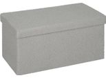 Fortuna Lai Pouf Contenitore, Panca Imbottita Con Spazio Contenitivo E Coperchio Per Soggiorno, Camera Da Letto, Corridoio, Grigio Chiaro