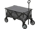 Carrello Pieghevole Fortuna Lai Con Portata Fino A 120 Kg, Carrello Di Trasporto Con Maniglia Regolabile, Tasche Laterali E Ripiano Ribaltabile, Carrello Da Giardino Grigio Scuro