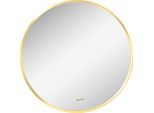 Fortuna Lai Specchio Da Parete Rotondo Per Bagno, Camera Da Letto, Corridoio, Cornice In Metallo, Colore: Oro, Ø50 Cm