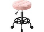 Fortuna Lai Sgabello Con Rotelle Regolabile In Altezza Sgabello Girevole 50-66 Cm Sgabello Da Lavoro Girevole A 360° Sgabello Da Ufficio Sgabello Per Ufficio Salone Massaggi Spa Rosa