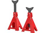 Fortuna Lai Cavalletto Di Sostegno 6 Tonnellate Di Carico 2 Pezzi Cavalletto Di Sostegno Incl. 2 Coppiglie Di Sicurezza Regolabile In Altezza Su 13 Livelli Da 375 Mm A 592 Mm Cavalletti Di Sostegno Martinetto Per Auto Supporto Per Officina Garage Rosso