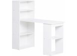 Fortuna Lai Scrivania Tavolo Da Cucina Con Scaffale 120X55 Cm Scrivania Per Computer Tavolo Per Laptop Tavolo Da Lavoro In Bianco Per Ufficio E Home Office