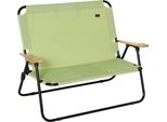 Fortuna Lai Sedia Da Campeggio Pieghevole A 2 Posti, Sedia Da Giardino Portatile, Sedia Da Regista, Sedia Pieghevole Con Portabevande Per Picnic All'aperto, Escursioni, Carico Massimo 160 Kg, Verde Chiaro, 114 X 67 X 80 Cm