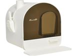 Fortuna Lai Lettiera Con Coperchio Lettiera Per Gatti Fino A 5 Kg, Con Coperchio, Tappetino Per Lettiera, Plastica, Bianco, 43X44X47 Cm