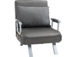 Fortuna Lai Divano Letto 3 In 1 Poltrona Letto Letto Per Ospiti Materasso Pieghevole Chaise Longue 65X69X80 Cm Grigio