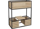 Fortuna Lai Aiuola Rialzata In Legno Fioriera A 2 Livelli Con Ripiano Aiuola Rialzata Con Rivestimento Interno Aiuola Per Erbe Aromatiche Marrone Chiaro 83 X 39 X 100 Cm
