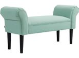 Fortuna Lai Panca Letto, Panca Imbottita, Panca, Panca Da Ingresso Per Camera Da Letto, Portata Massima 130 Kg, Tessuto Velato, Verde, 102 X 36 X 51 Cm