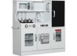 Fortuna Lai Cucina Per Bambini, Cucina Giocattolo Con Telefono, Lavagna, Microonde, Fornelli, Lavello, Accessori, Macchina Per Il Ghiaccio, 3-8 Anni, Bianco