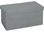 Fortuna Lai Pouf Contenitore, Panca Imbottita Con Spazio Contenitivo E Coperchio Per Soggiorno, Camera Da Letto, Corridoio, Grigio Scuro