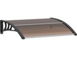 Fortuna Lai Tettoia Per Porta D'ingresso Tettoia A Una Falda In Policarbonato, Resistente Alle Intemperie, Marrone, 75X100 Cm