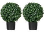 Fortuna Lai Set Di 2 Piante Artificiali Piante Artificiali Resistenti Ai Raggi Uv In Vaso Da 52 Cm Bossi Per Giardino E Decorazione Del Soggiorno