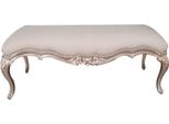 Panca Imbottita Classica Bianca Con Struttura In Legno Massello Elegante Panca
