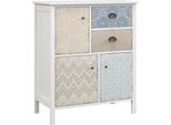Fortuna Lai Comò Mobile Contenitore 2 Cassetti 3 Scomparti Protezione Antiribaltamento Soggiorno Camera Da Letto Bianco 68X34X80Cm