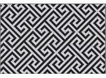 Tappeto Da Esterno Fortuna Lai Tappeto In Plastica 121X182 Cm Idrorepellente Bifacciale Bianco E Nero Per Terrazza E Giardino