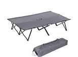 Fortuna Lai Lettino Da Campeggio Pieghevole Per 2 Persone Lettino Da Campo Lettino Pieghevole Con Borsa Per Il Trasporto Portata Massima 136 Kg Acciaio Oxford Grigio 193 X 125 X 40 Cm