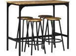 Set Da Bar Fortuna Lai 5 Pezzi Con 4 Sgabelli Da Bar Tavolo Da Cucina In Stile Industriale Marrone Rustico Set Da Pranzo In Metallo Per Cucina E Bar