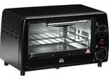 Forno Mini Fortuna Lai 10 L 750 W Fino A 230 °C Con Timer 60 Min Piccolo Forno Elettrico Con Teglia E Griglia Incluse 36,5 X 26 X 22 Cm Nero