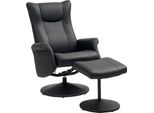Poltrona Relax Fortuna Lai Con Poggiapiedi Poltrona Tv Girevole A 360° Con Funzione Reclinabile Poltrona Relax Con Schienale Regolabile Poltrona Tv Con Portata Massima 150 Kg Per Soggiorno Pelle Finta, Nero