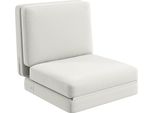 Fortuna Lai Divano Letto 3 In 1 Pieghevole Con Rivestimento In Velluto, Imbottito, Portata Massima 240 Kg, Per Camera Da Letto, Soggiorno, Bianco Crema