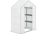 Serra Fortuna Lai Con Porta Scorrevole, Finestra, Ripiani, Serra In Acciaio Resistente All'inverno, Serra Per Balcone, Giardino, Serra Per Pomodori 143 X 74 X 190 Cm, Serra Per Pomodori, Verdure, Bianco
