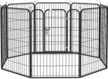 Fortuna Lai Recinto Per Cuccioli, Recinto All'aperto Per Animali Domestici, Box, Recinto, Recinto Per Cani, Con Porta, Metallo, 79X100 Cm, Nero