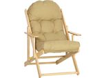 Fortuna Lai Poltrona Reclinabile Poltrona Imbottita, Poltrona Relax, Sedia Da Pranzo Con Effetto Lino Per Soggiorno, Legno Di Faggio, 71 X 89 X 96 Cm Marrone