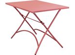 Milanihome.It - Tavolo Rettangolare Pieghevole In Ferro Rosso 110X70 Per Esterno Giardino, Portico, Ristorante, Gelateria Bar Hotel Albergodi Colorerosso Corallo