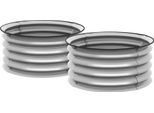 Fortuna Lai Set Di 2 Fioriere Rialzate In Metallo Fioriera Per Erbe Aromatiche Fioriera Con Fondo Aperto Orto Per Giardino Argento 60X60X30 Cm