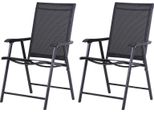 Fortuna Lai Set Di 2 Sedie Da Campeggio Sedie Pieghevoli Con Braccioli, Sedie Da Pesca In Metallo Nero 58X64X94Cm, Ideali Per Attività All'aperto E Tempo Libero