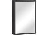 Fortuna Lai Armadio A Specchio Moderno Armadio Pensile Con Specchio 3 Ripiani Nero 40X15X60 Cm Per Bagno E Contenimento Salvaspazio