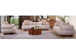 Moderno Salotto Set Di Sedute Designer Beige Divani A 3 Posti Poltrona