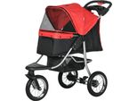 Fortuna Lai Carrello Per Cani Buggy Per Cani Buggy Per Gatti Pet Stroller Pieghevole Con 3 Ruote Per Cani E Gatti Oxford Rosso Nero 109,5 X 54,5 X 106,5 Cm