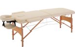 Lettino Da Massaggio Fortuna Lai, Lettino Da Massaggio Pieghevole, Panca Da Massaggio Regolabile In Altezza, Lettino Da Massaggio Con Poggiatesta, Per Spa, Salone, Pelle Finta, Legno, Color Crema