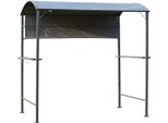 Fortuna Lai Gazebo Per Barbecue Gazebo Per Barbecue Con Tetto Ignifugo, 2 Ripiani, Poliestere Nero, 218X138X216 Cm, Ideale Per Giardino E Terrazza