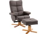 Poltrona Relax Fortuna Lai Con Poggiapiedi E Vano Contenitore, Poltrona Tv Con Funzione Reclinabile, Girevole A 360°, Struttura In Legno Pu, Marrone 80X86X99 Cm Per Comfort E Relax