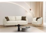 Salotto Bianco Sedute Elegante Poltrona Lounge A 3 Posti 2 Pezzi