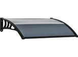 Fortuna Lai Tettoia Per Porta D'ingresso 100 X 75 Cm Tettoia Ad Arco Tettoia In Alluminio E Policarbonato Tettoia Ad Arco Con Protezione Uv Tettoia Per Porta D'ingresso Per Balcone, Protezione Dal Sole, Protezione Dalla Pioggia, Nero
