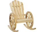 Fortuna Lai Sedia A Dondolo Sedia Relax Rustica Sedia Da Giardino Con Rotelle Sedia A Dondolo Di Design In Legno Massello Legno Naturale 68 X 88 X 92 Cm Per Giardino E Terrazza