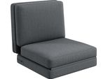 Fortuna Lai Divano Letto 3 In 1 Pieghevole Con Rivestimento In Velluto, Imbottito, Portata Massima 240 Kg, Per Camera Da Letto, Soggiorno, Grigio Scuro
